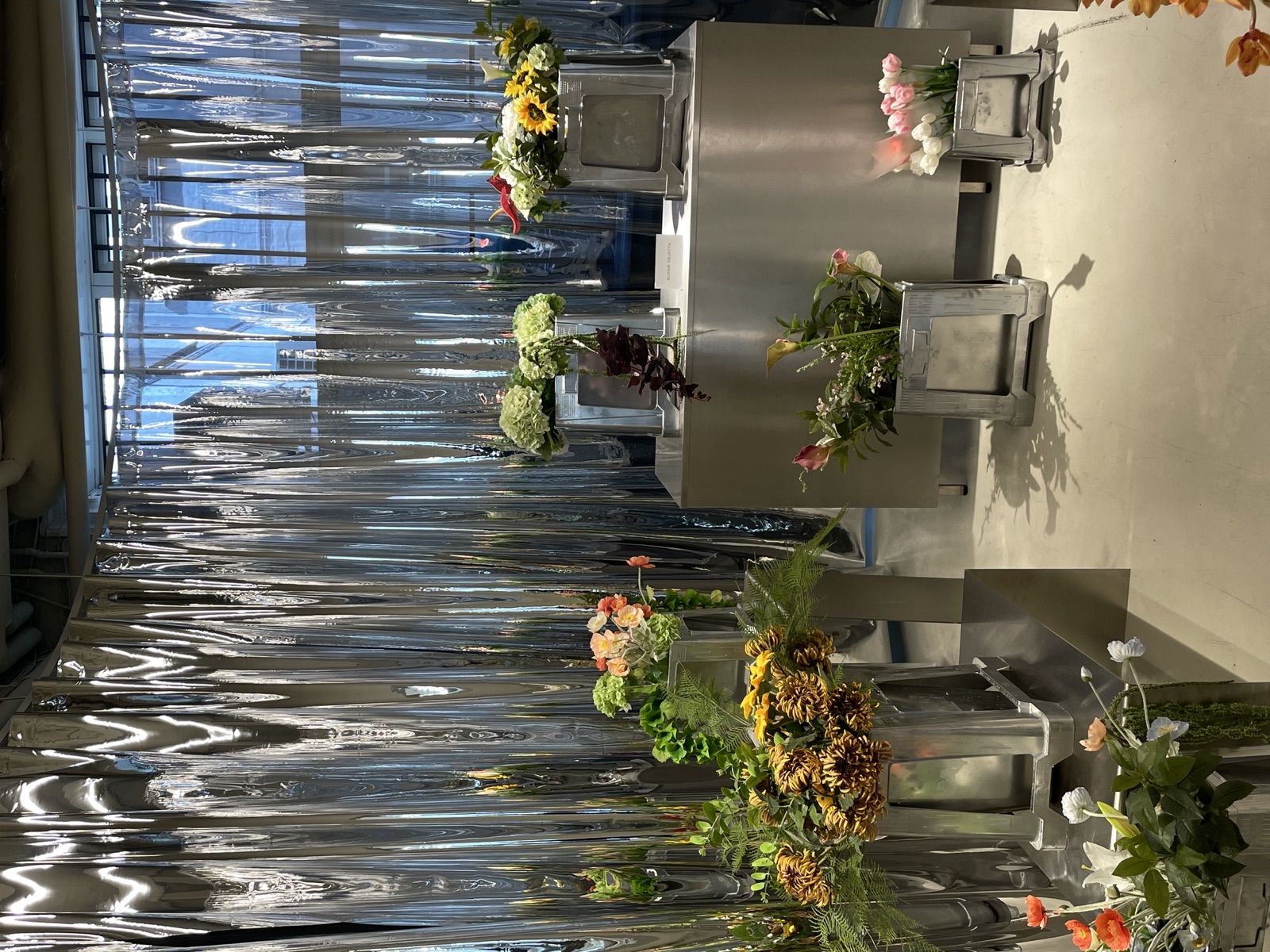 Colorful floral installation